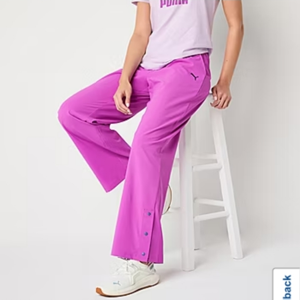 Brand New PUMA Womens Woven Mid Rise Straight Pull-On Pants Size XL